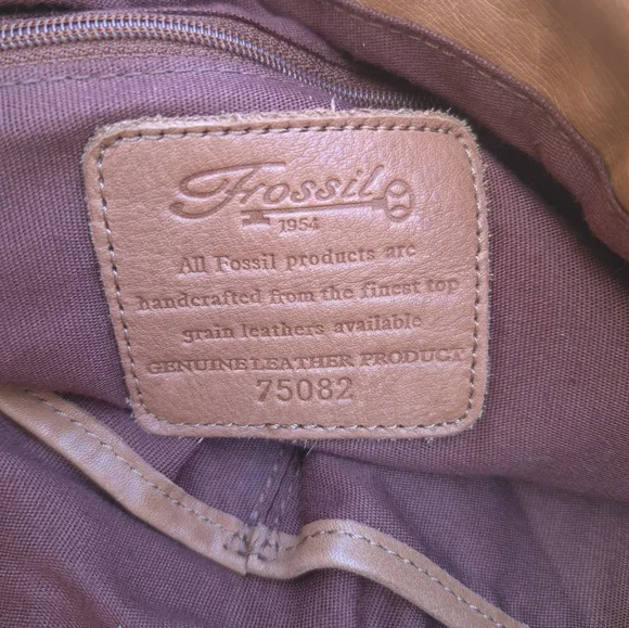 Fossil Vintage Woven Leather Satchel in Cognac Brown - Picture 8 of 9